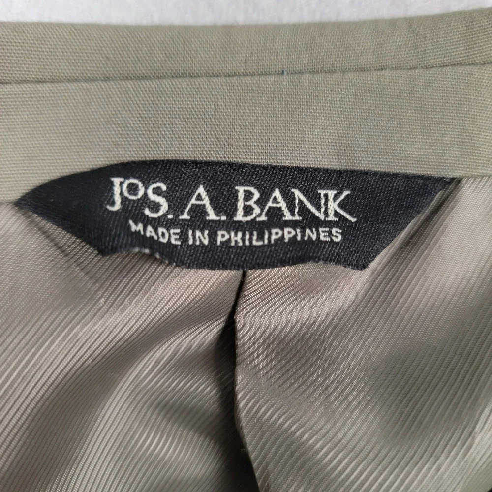 Men's Jos. A. Bank‎ Two Button Blazer Sport Coat, Khaki, Size 43L, Pre-Owned